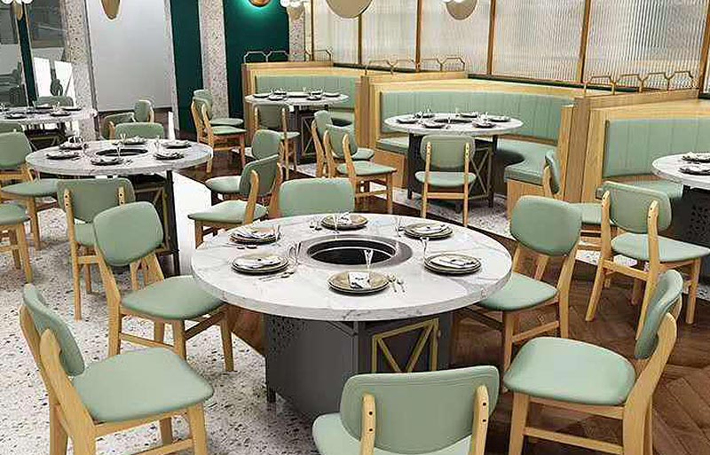 石锅鱼火锅店桌椅设计